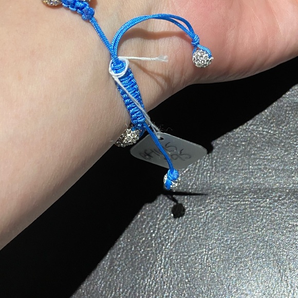 Crystal Macrame Royal Blue Bracelet - Picture 2 of 6